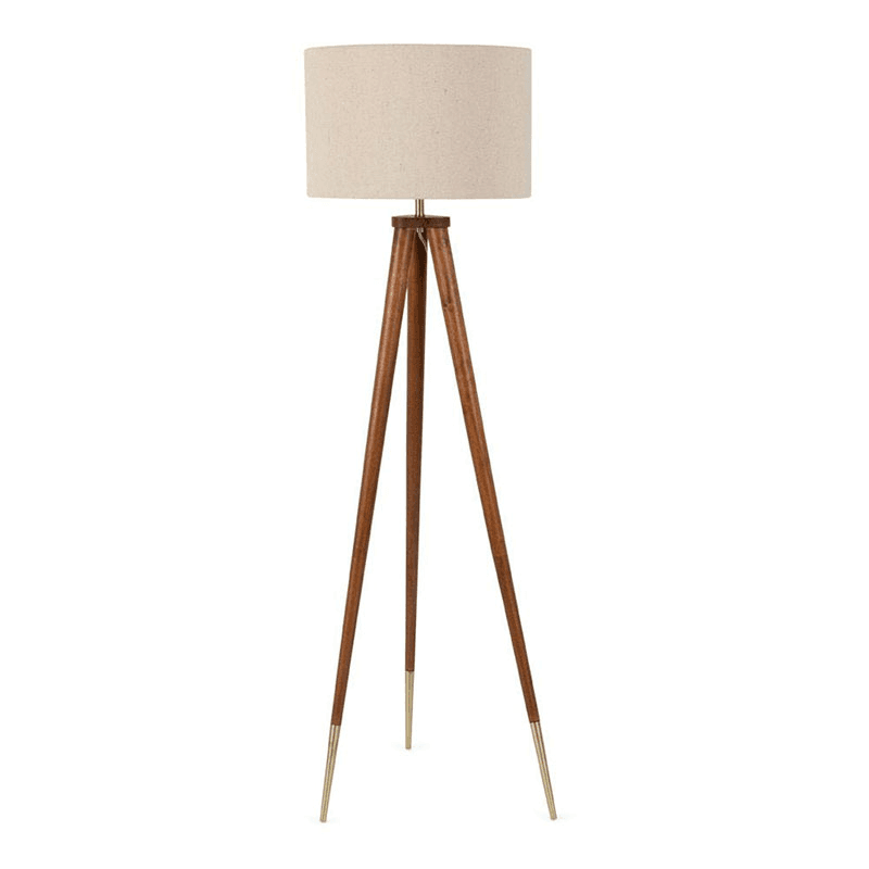 Hawkins Tripod Floor Lamp with Shade, Walnut