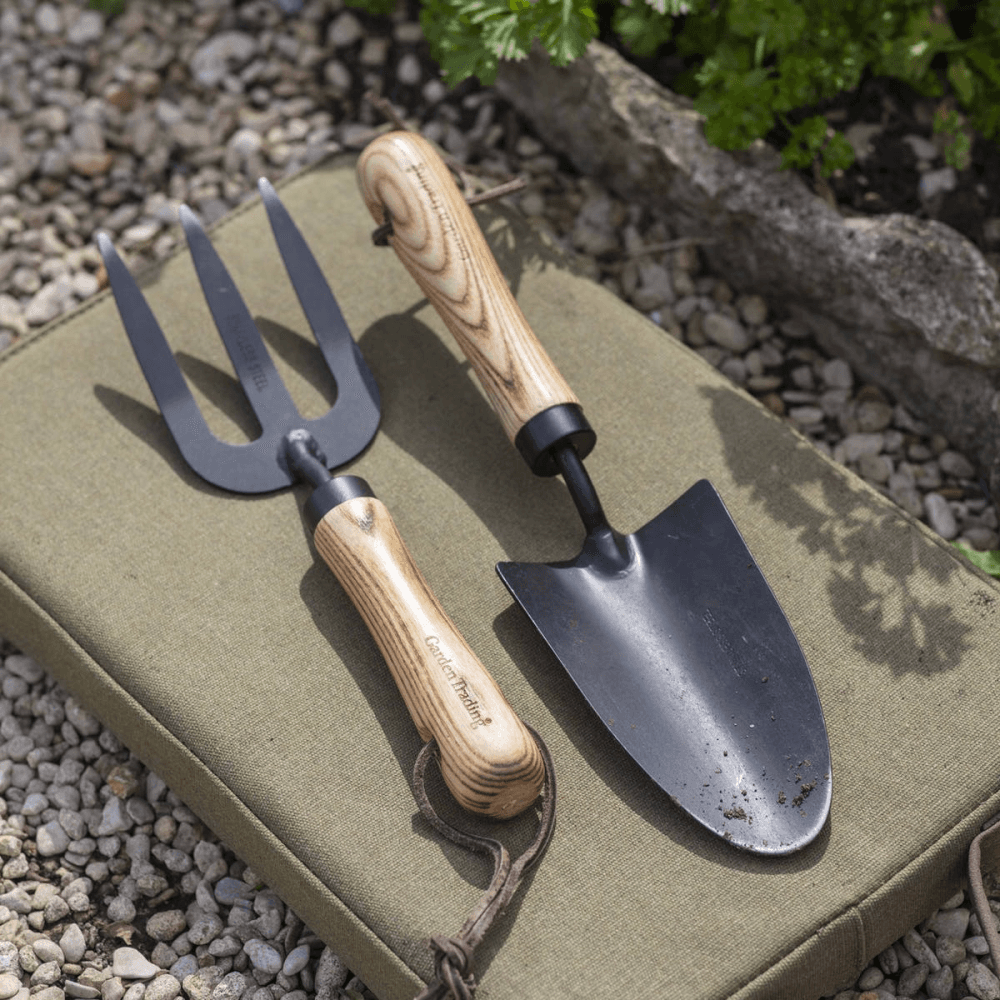 Horton Fork and trowel set, Black/Natural