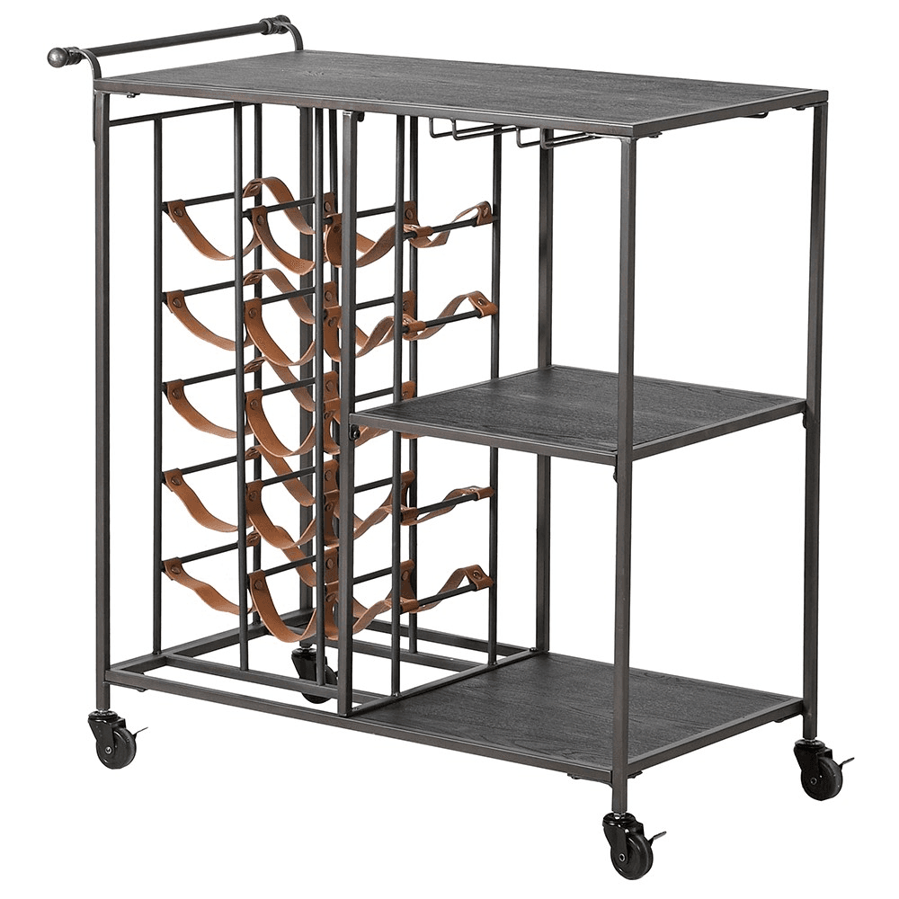 Metal Wine Rack and Trolley, Black