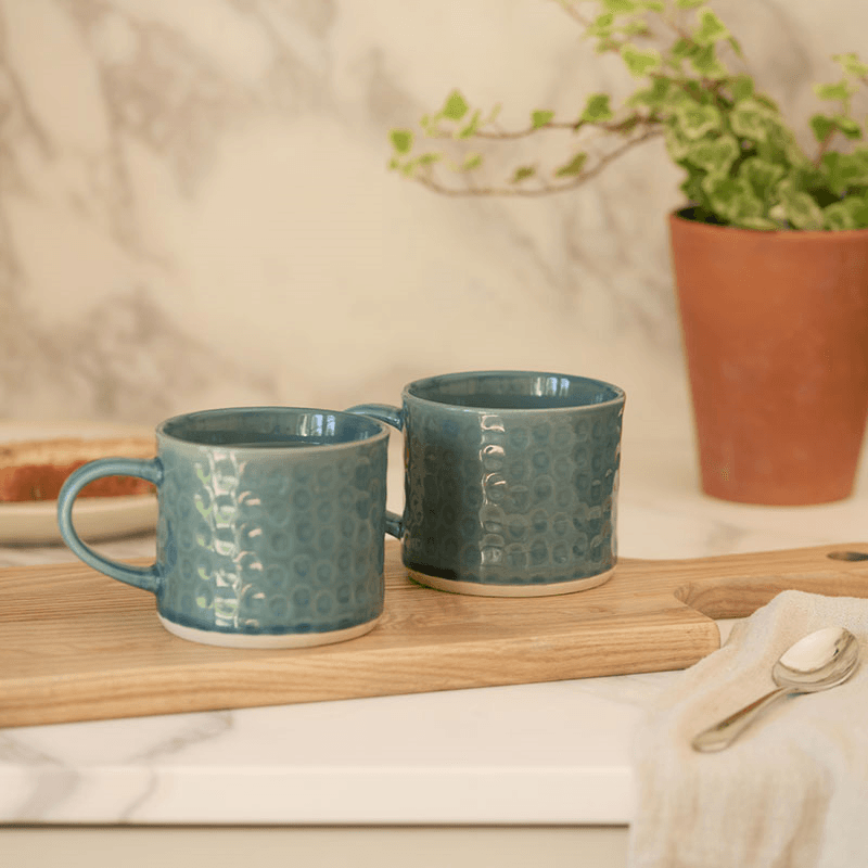 Embossed Circle Mug, Green