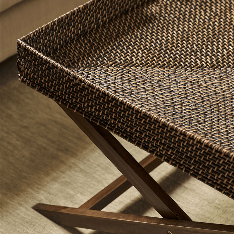 Wittering Rattan Coffee Table With Stand, Antique Brown
