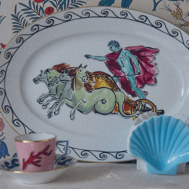 Il Viaggio Di Nettuno Chariot Oval Flat Platter