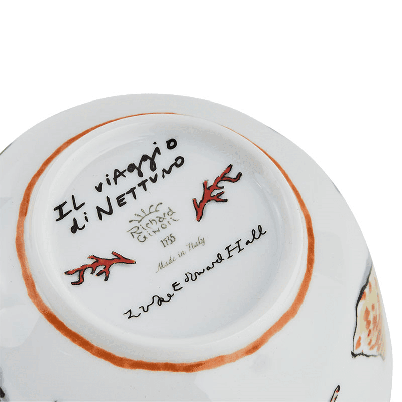 Il Viaggio Di Nettuno Hand-Decorated Porcelain Bowl, White