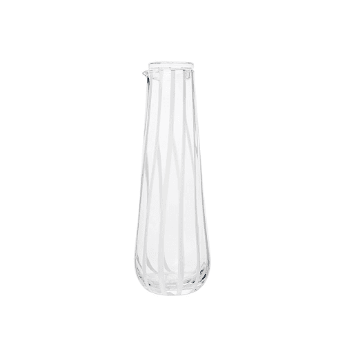 Image showing the Stripe Jug, Clear & White product.