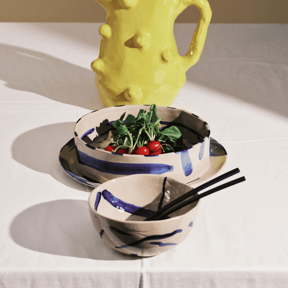 Sophia by Marie Michielssen Deep Serving Plate, Beige Blue