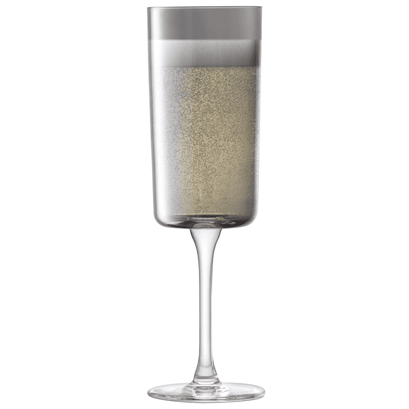 Lunar Set of 2 Champagne Flutes, Lunar Grey