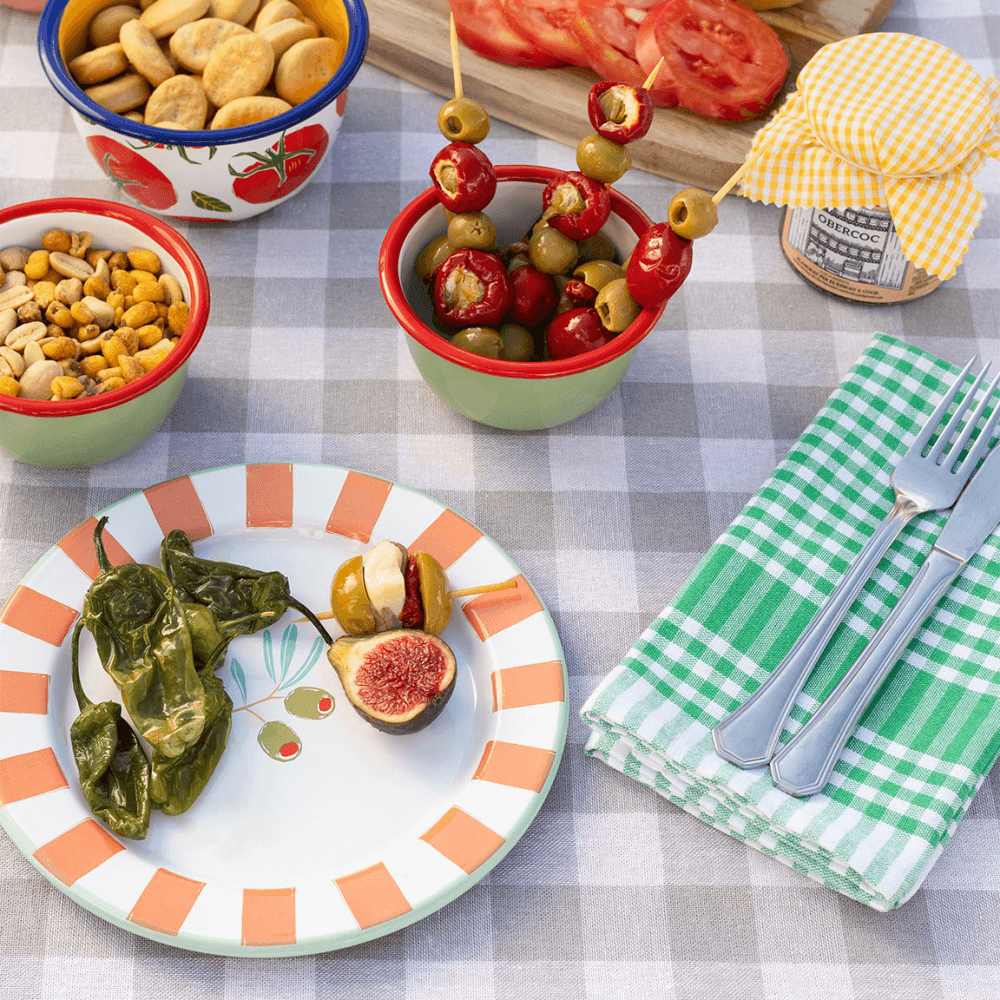 Bon appetit Enamel Plate, Olive