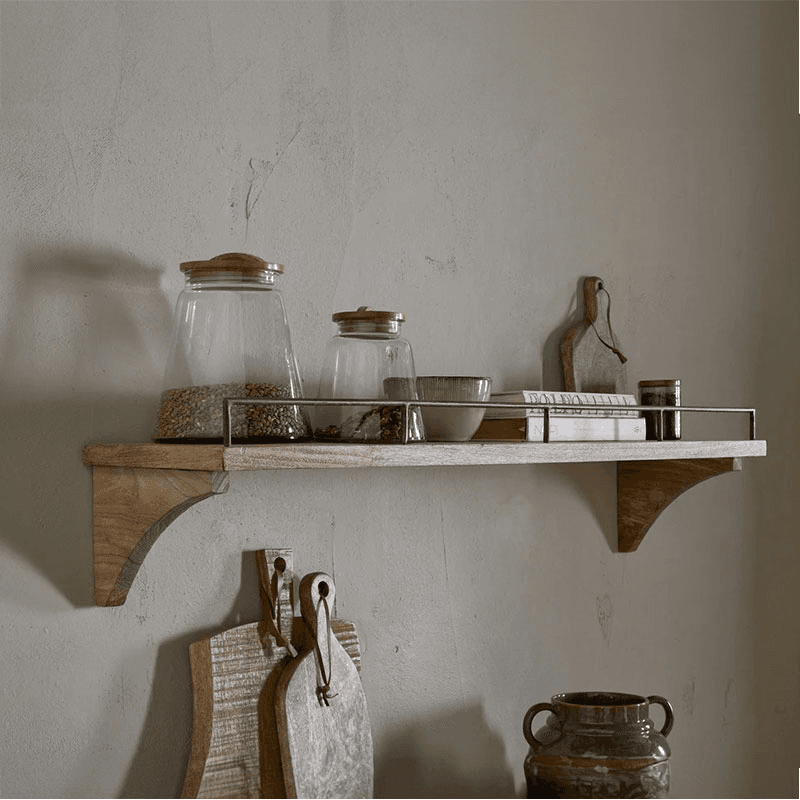 Meera Mango Wood & Iron Gallery Shelf