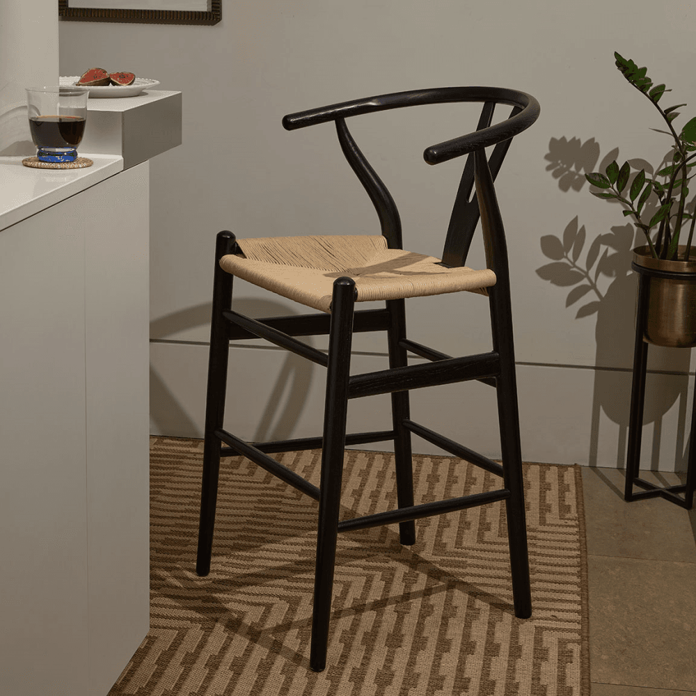 Open Back Stool, Black