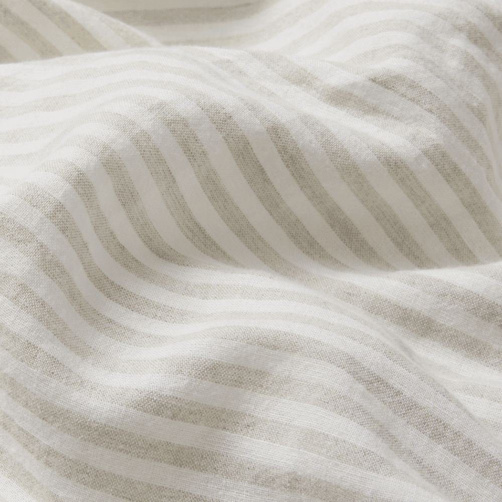 Stripe Linen Blend Pair of Pillowcases, Oatmeal