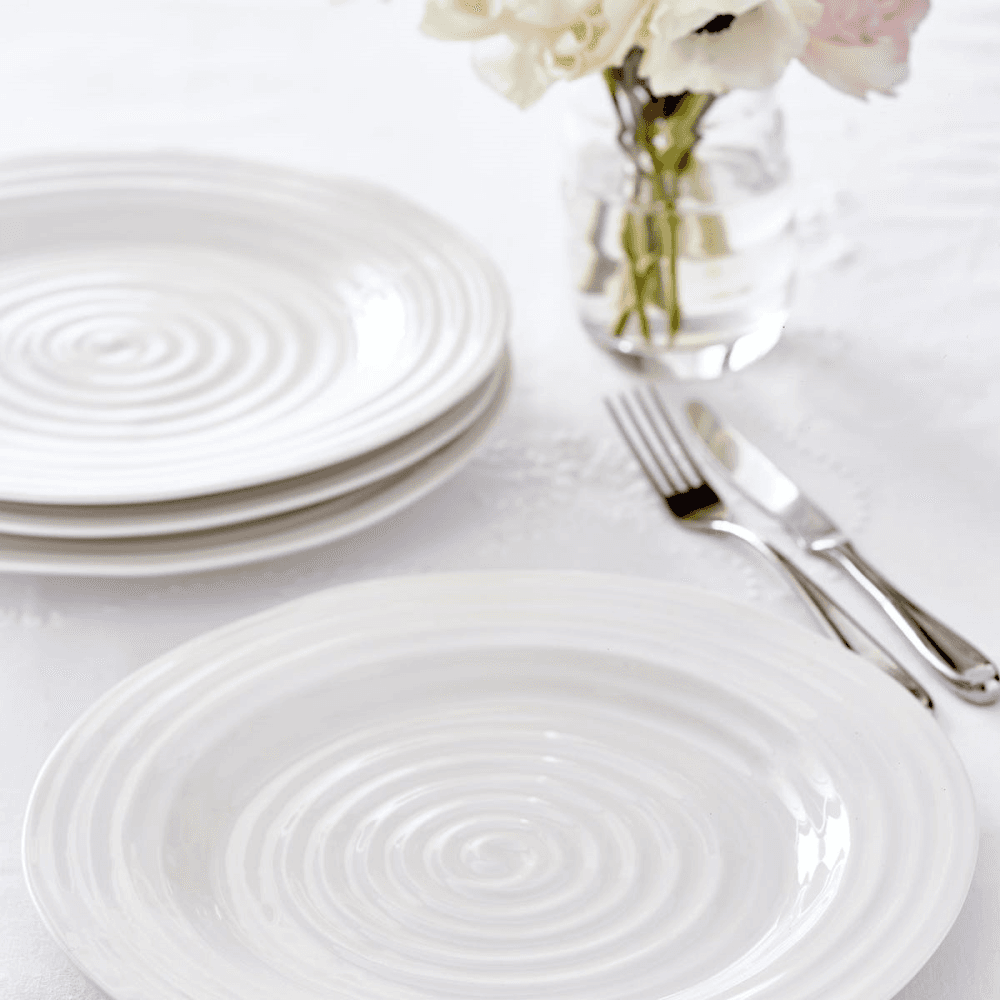 Ceramics Set of 4 tea plates, White