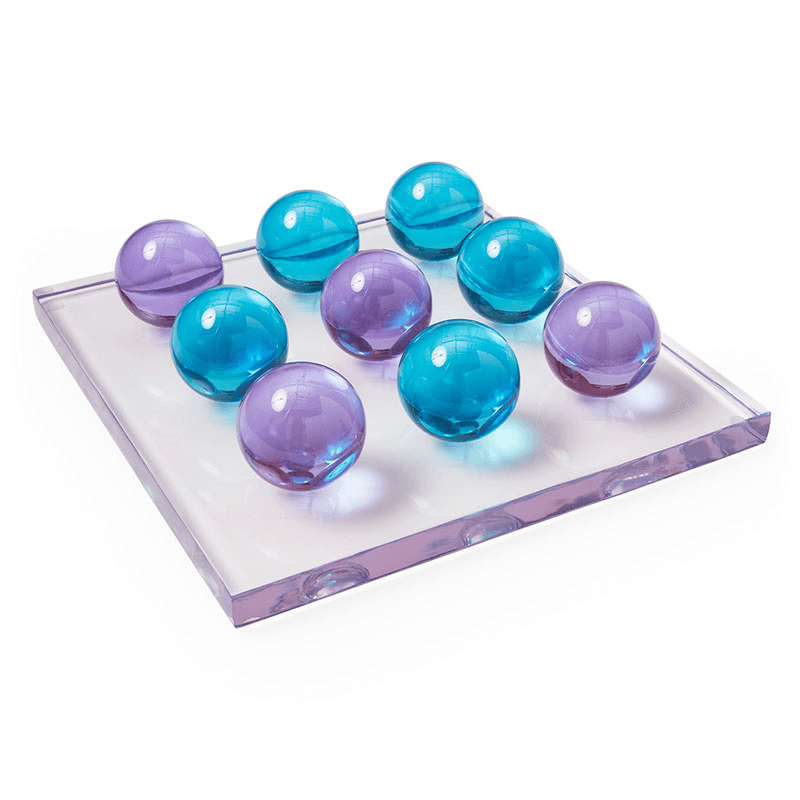 Acrylic Tic Tac Toe Set, Turquoise & Purple