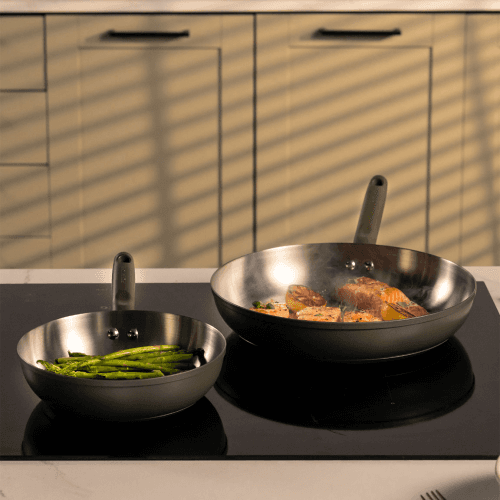 Image showing the Stainless Steel Set of 2 Non-Stick Frying Pans product.