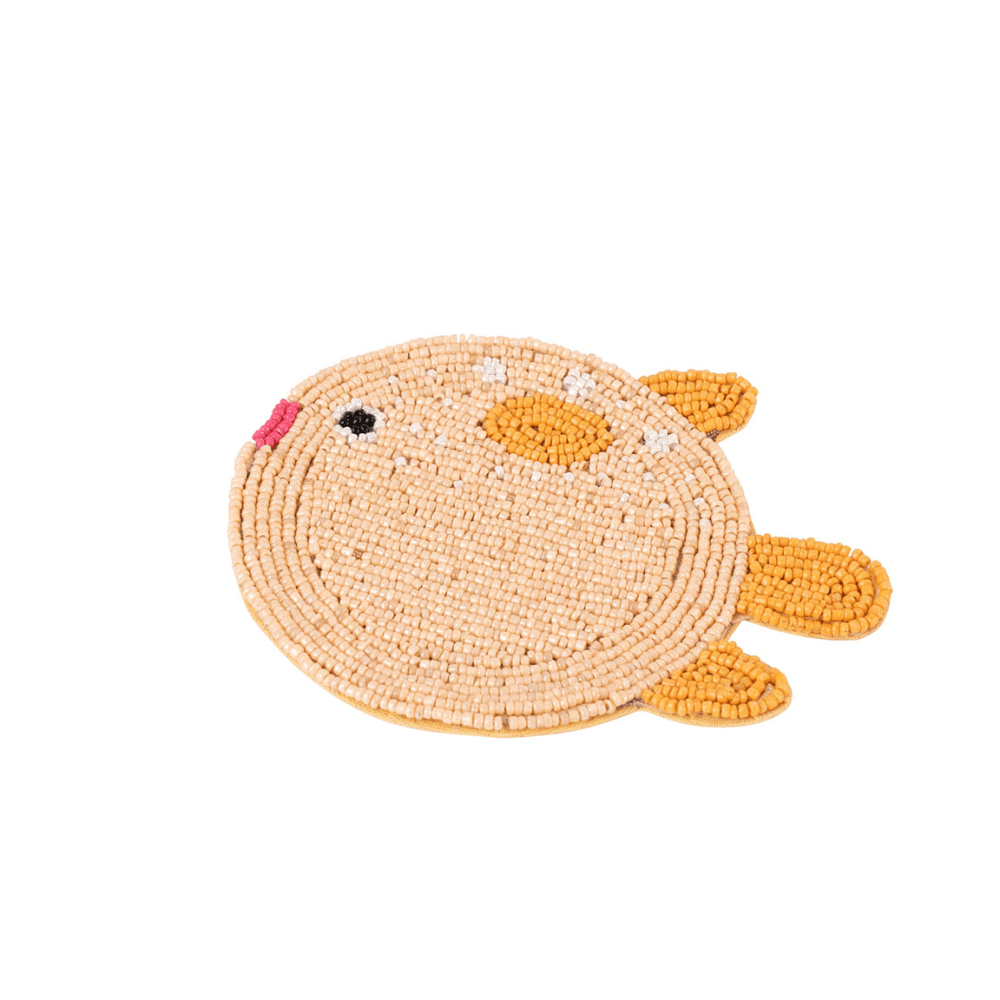 Beaded Animal Set of 4 Coasters, Multi