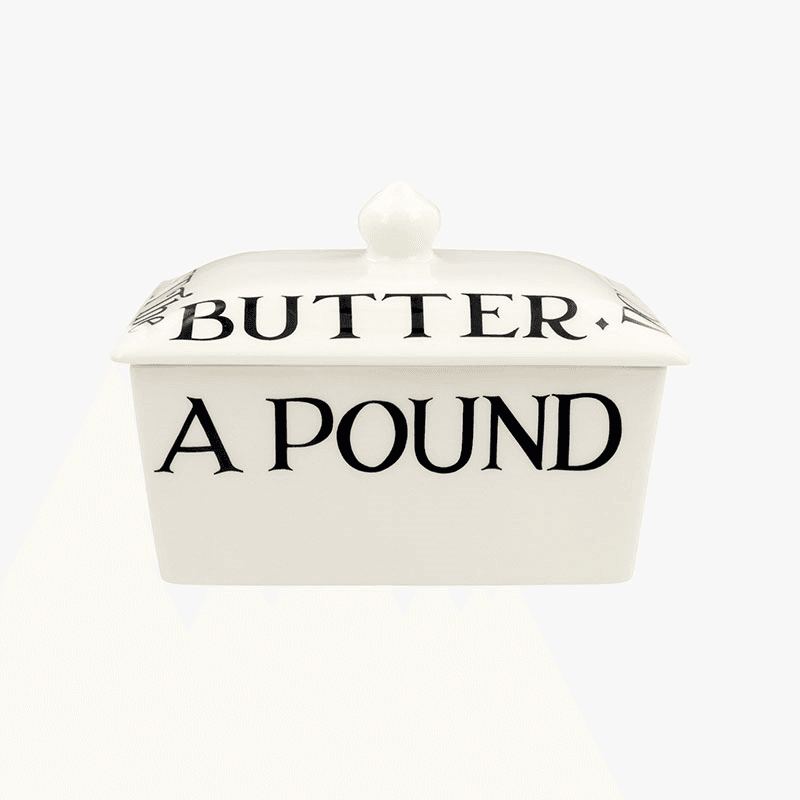 Black Toast Butter Dish, Cream