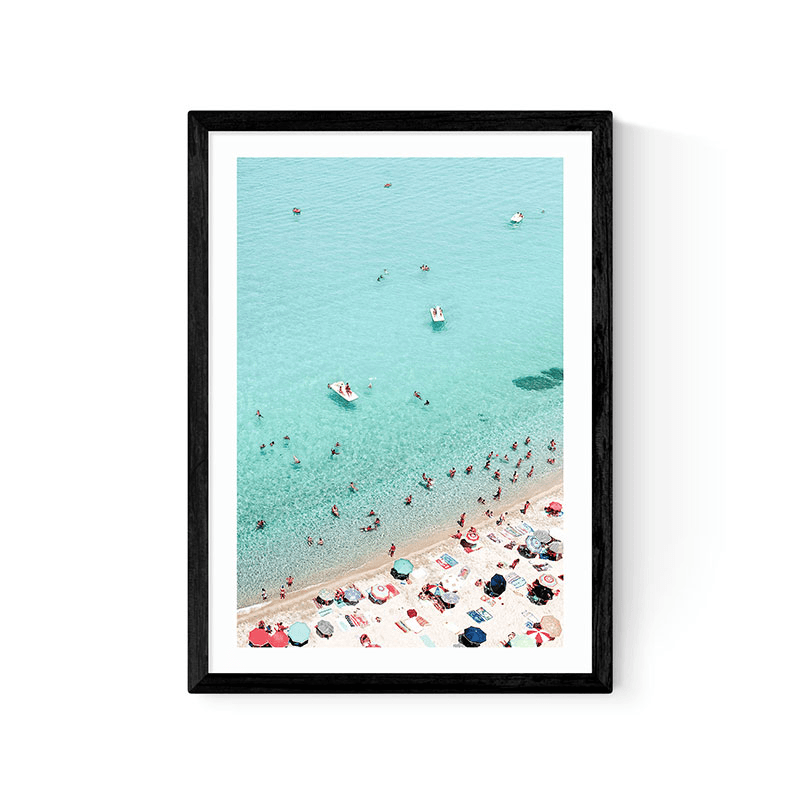 Sisi and Seb Beach Scene Print, Black Frame