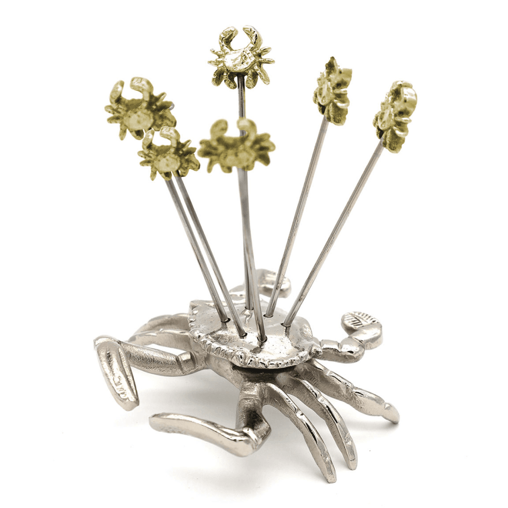 Crab Set of 6 Olive Picks