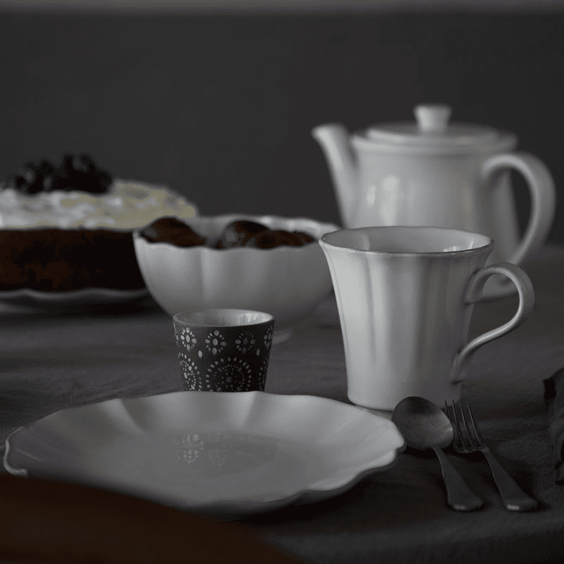 Rosa Set of 6 Dessert Plates, White