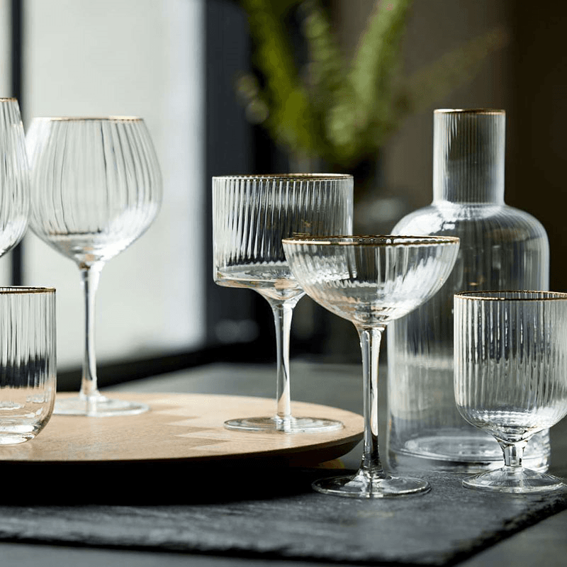 Palermo Set of 4 Gin & Tonic Glasses, Gold