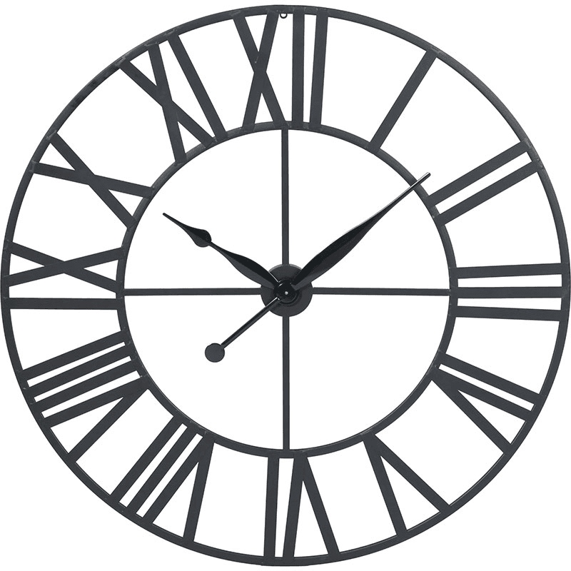 Metal Wall Clock, Black