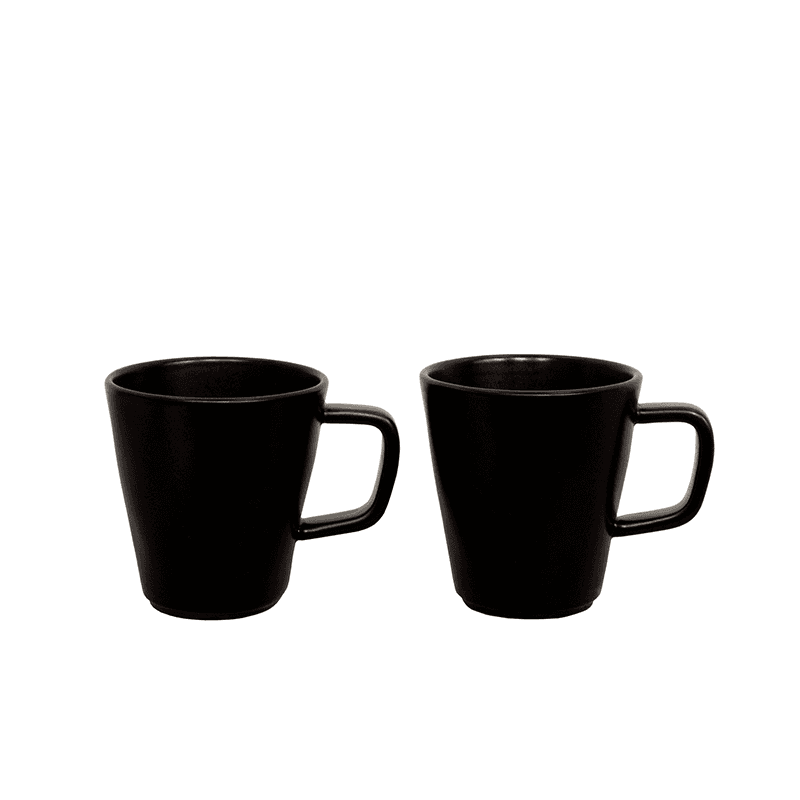 Kuro Set of 2 Mugs, Black