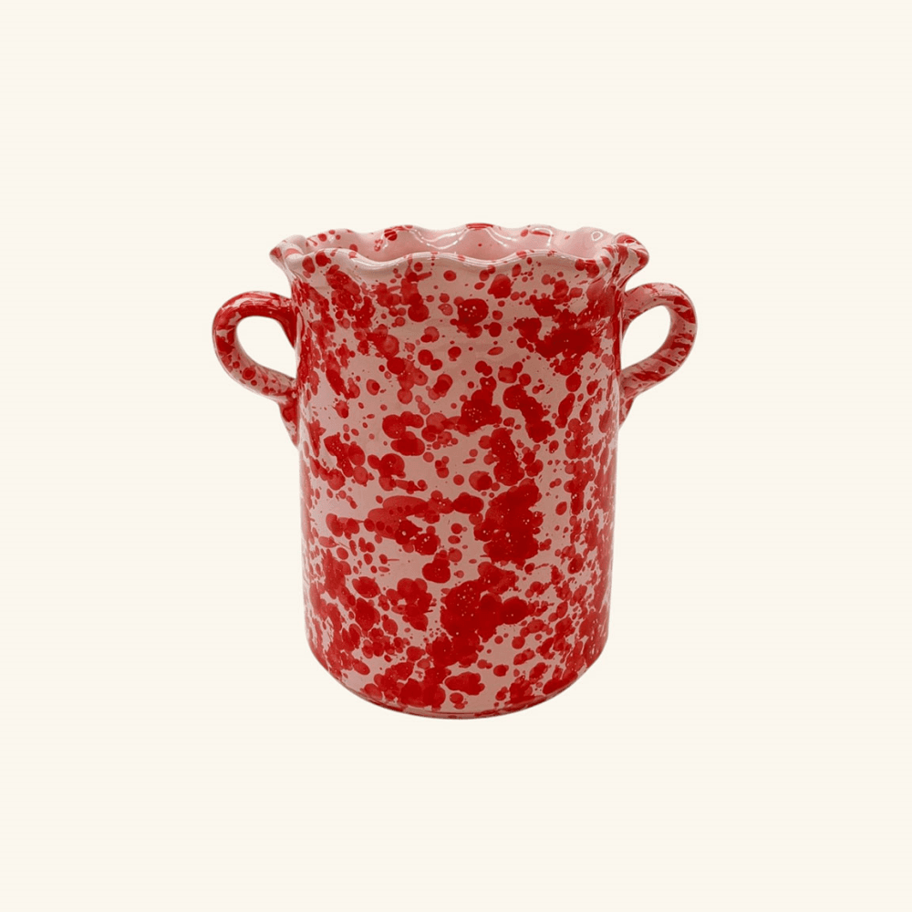 Italian Splatterware Wine Cooler / Utensil Pot