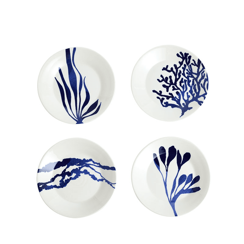 Pacific Set of 4 Tapas Plates, Blue