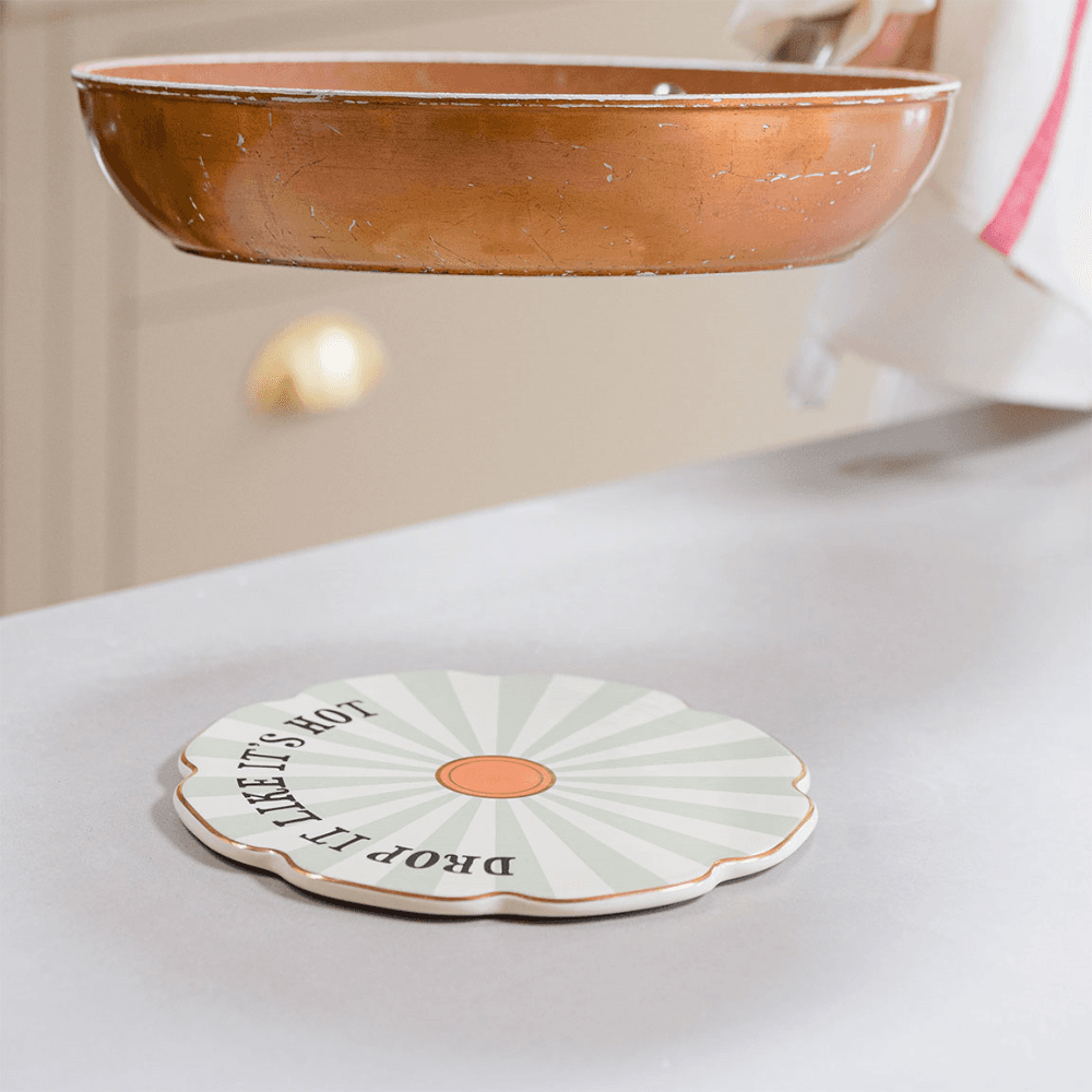 Drop It Like It's Hot Trivet, Green