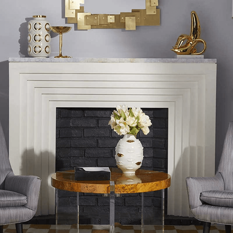 Gilded Gala Vase, White & Gold