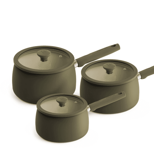 Image showing the Ceramic Set of 3 Non-Stick Saucepans product.