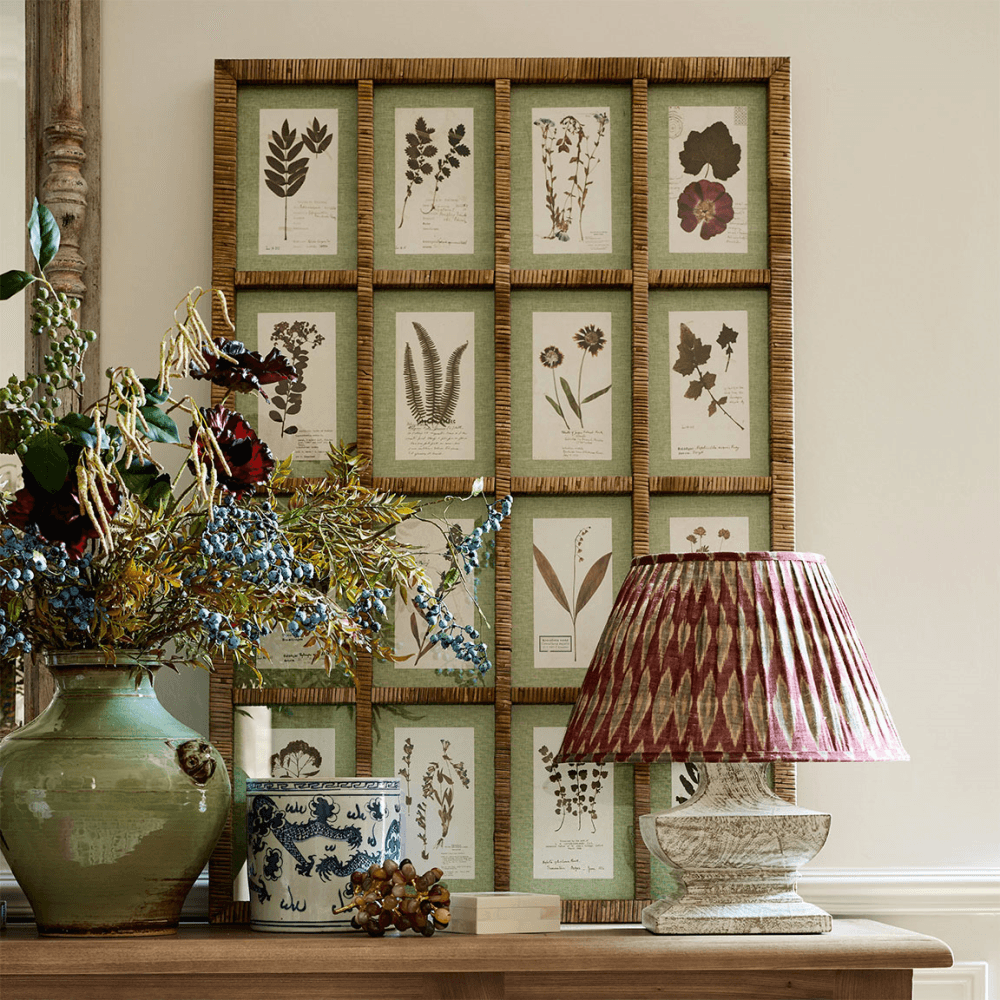 Flores Rattan Framed Floral Prints, Natural