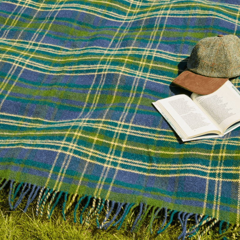 Tartan Polo Picnic Rug, Forest