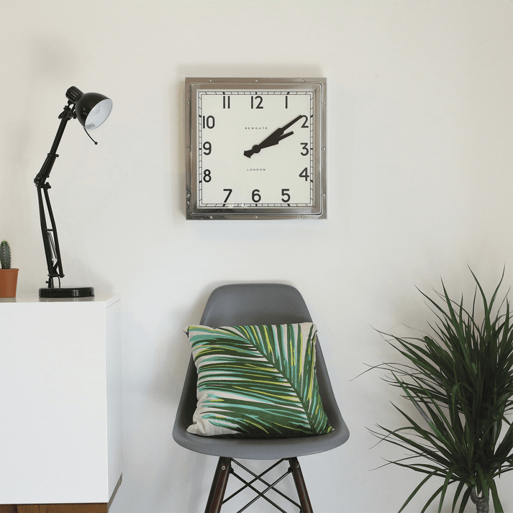Quad Wall Clock, Polished Chrome Steel