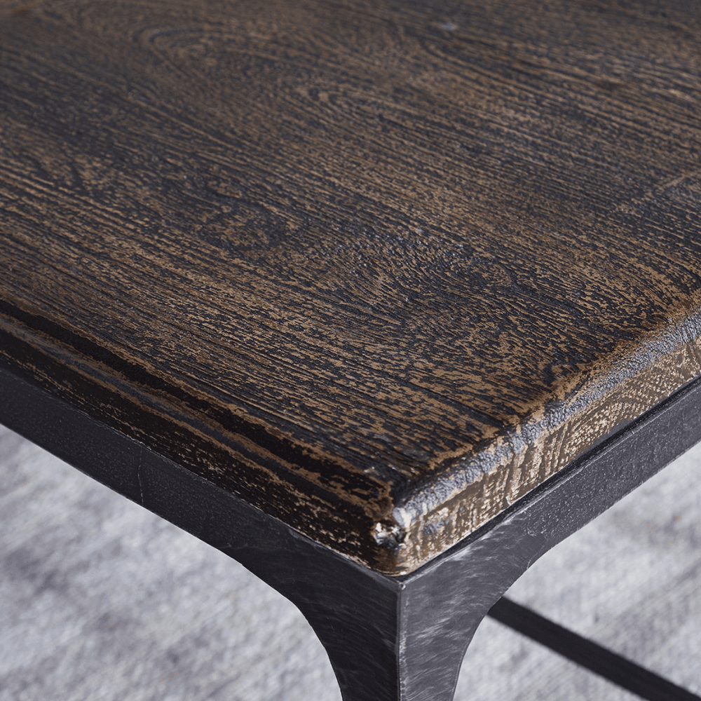 Sita Reclaimed Wood & Iron Coffee Table, Chocolate Brown