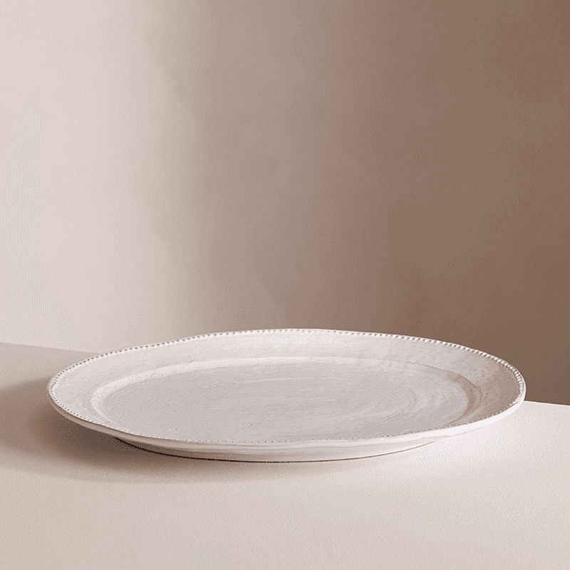 Hillcrest Oval Serving Platter, White