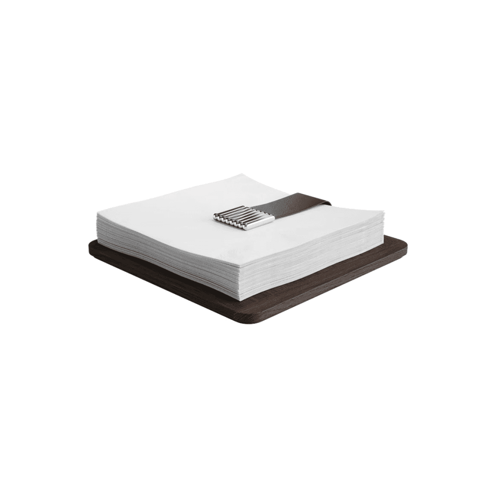 Bernadotte Napkin Holder, Stainless Steel & Smoked Oak