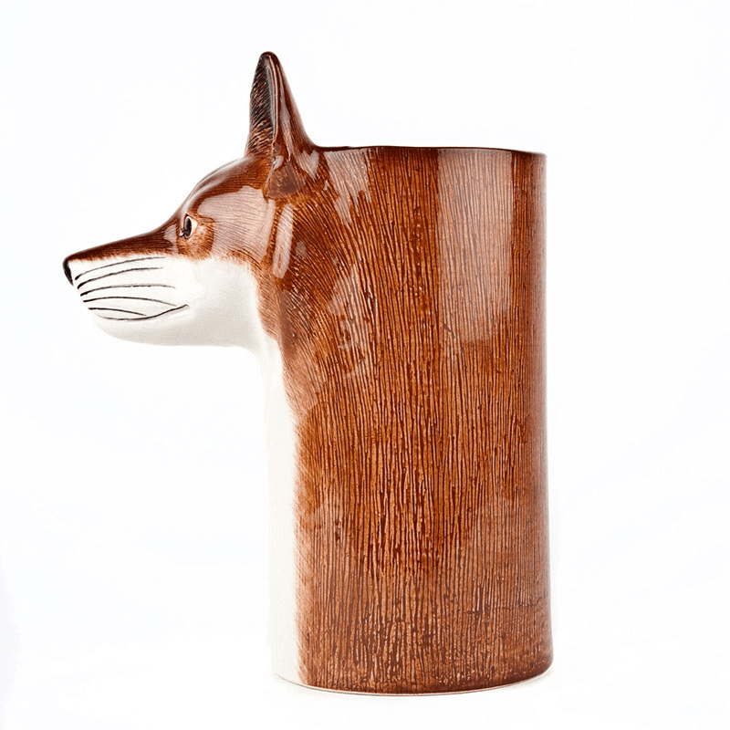 Fox Utensil Pot, Brown