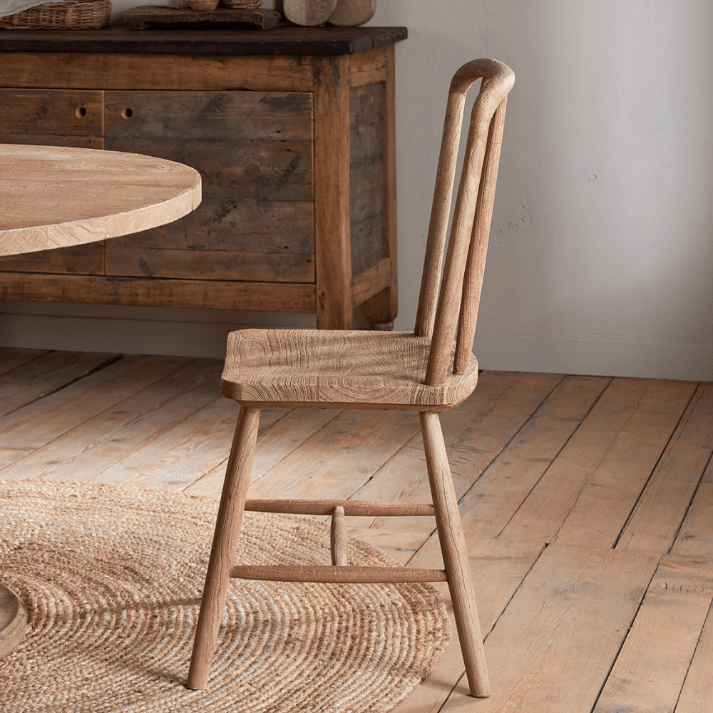 Om Mango Wood Dining Chair, Natural