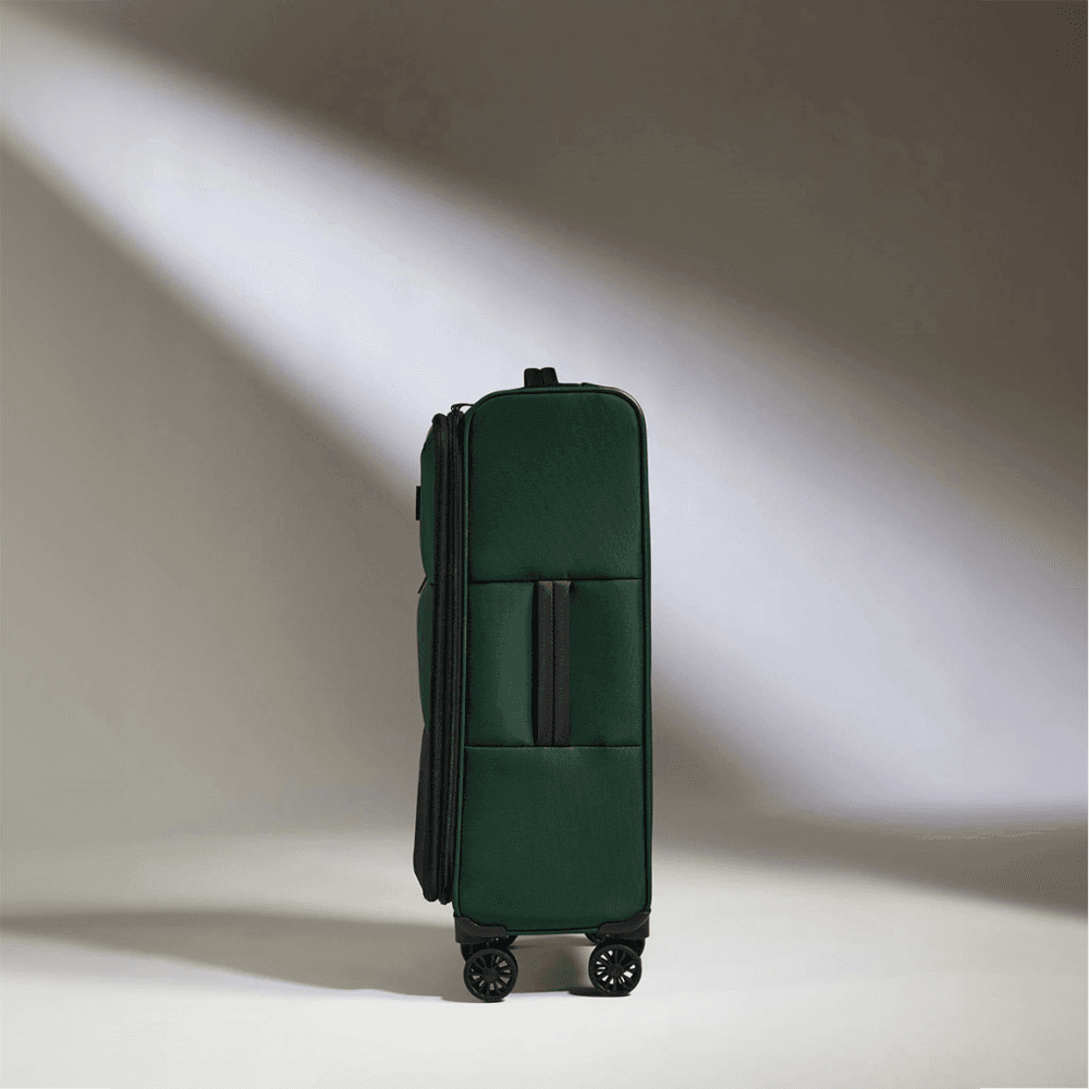 Urban Soft Stripe Expandable Suitcase, Forest Green