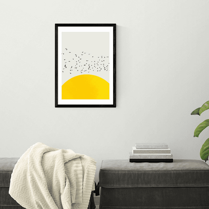 Kubistika A Thousand Birds Print, Black Frame
