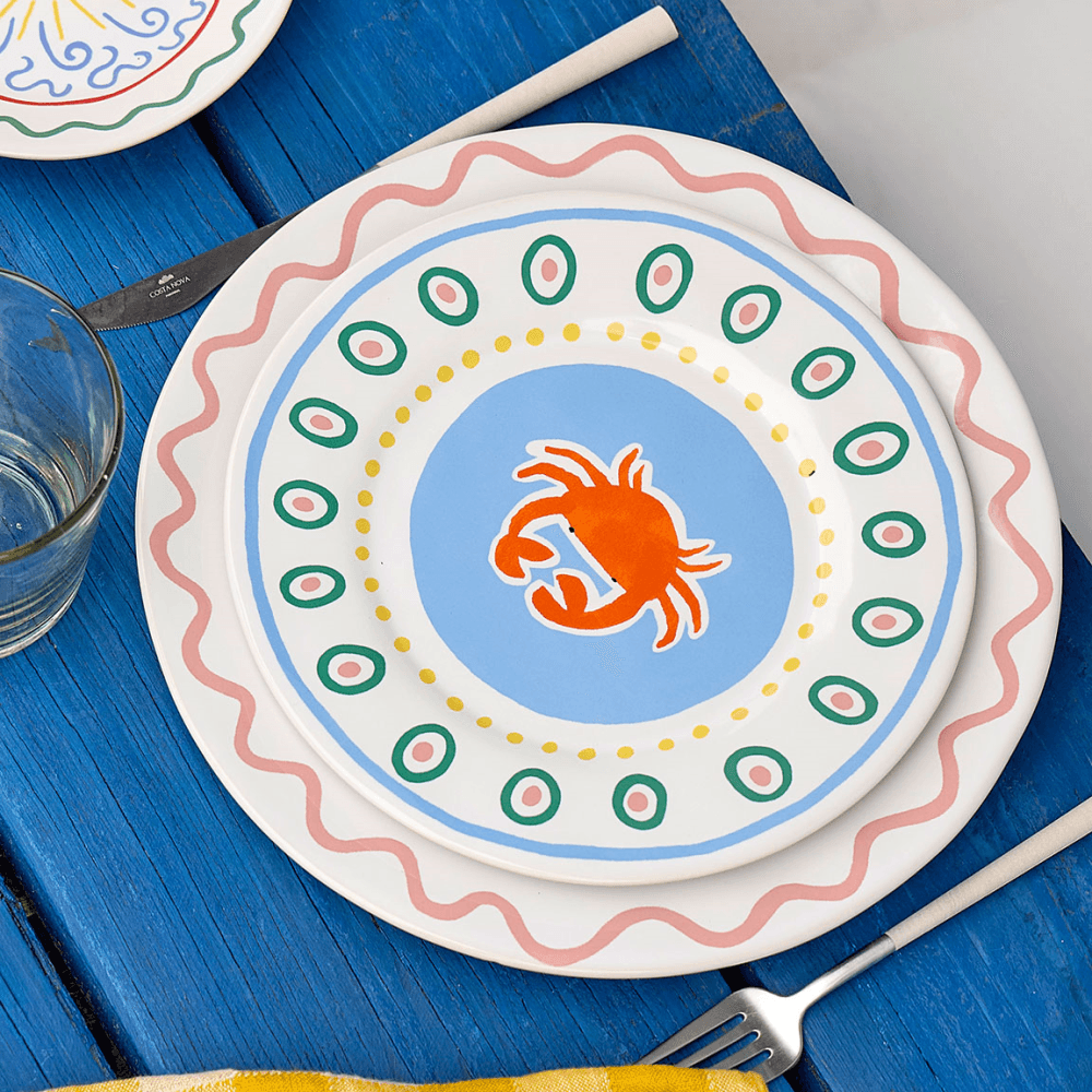 Summer Bliss Crab Salad/Dessert Plate, Multi