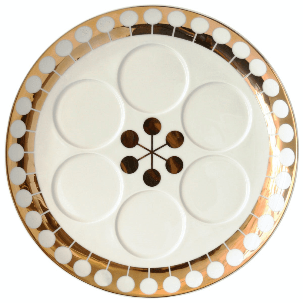 Futura Seder plate, White/Gold