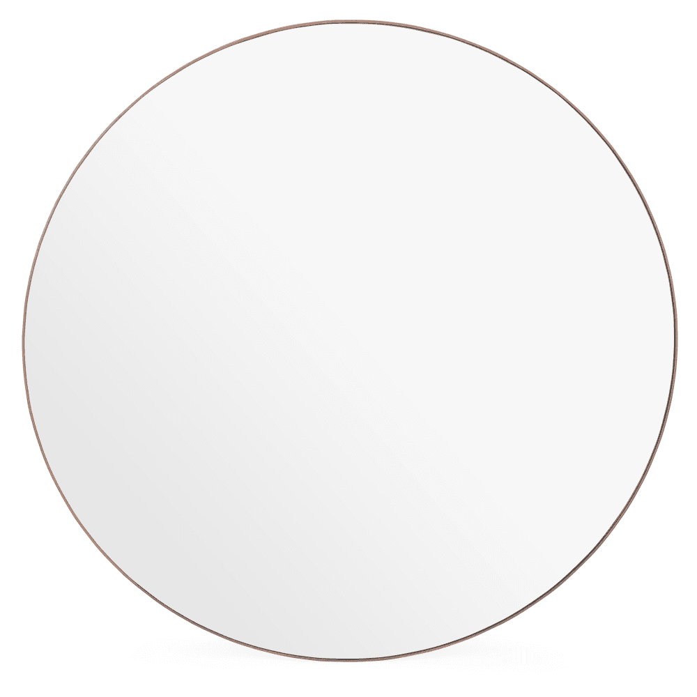 Fine Edge Wood Round Mirror, Walnut