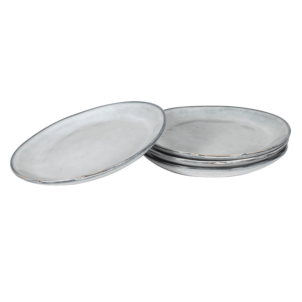 Flax Set of 4 Side Plates, White