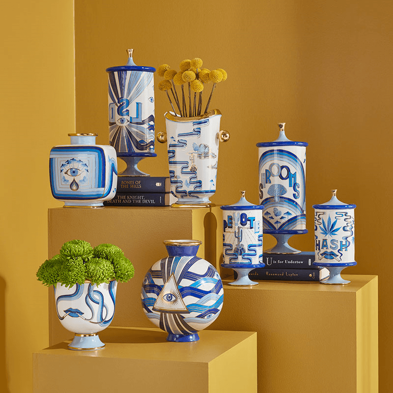 Druggist Tall Vase, Blue