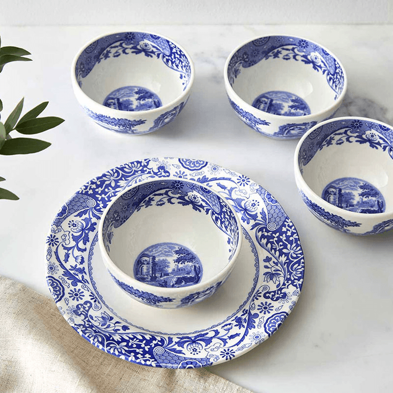 Blue Italian Set of 4 Dip Bowls, Blue