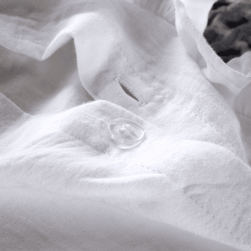 Organic Retreat Ruffle Duvet Set, White
