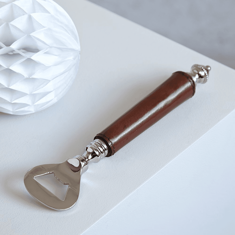 Bottle Opener, Tan Leather