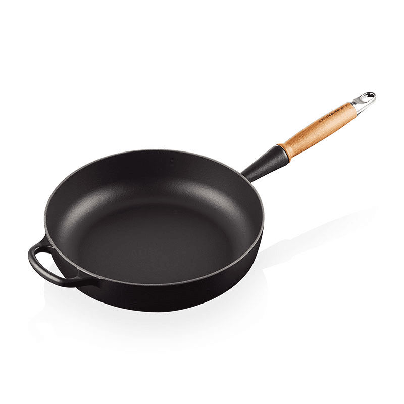 Signature Cast Iron Saute Pan with Wooden Handle