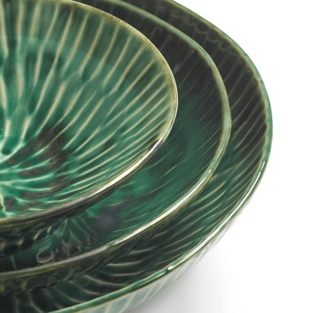 Verde Lanza by Pascale Naessen Set of 2 Deep Serving Plates, Green
